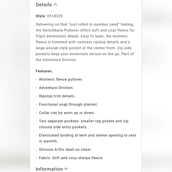 Eucalyptus Billabong A/Div switchback fleece pullover size L - Picture 4 of 5